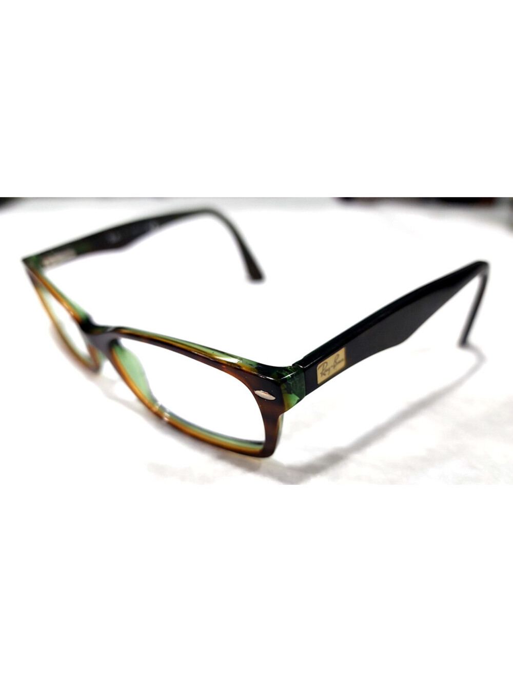 Ray Ban RB5206 2445 Tortoise Green Rectangle Eyeglasses Frame 54-18 145